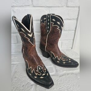 Ariat Brown Leather Western Cowboy Boots Womens Size 6 1/2